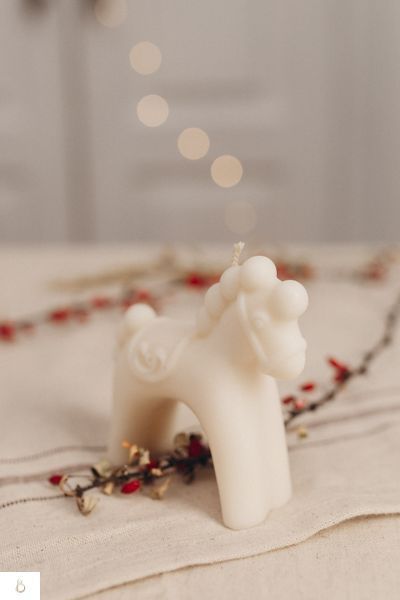 Свічка КОНИК Білого Кольору CHRISTMAS HORSE WHITE фото