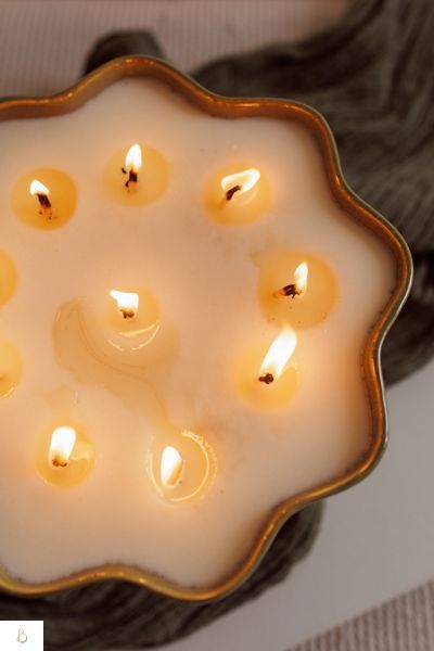 Свічка на 10 ґнотів в керамічному підсвічнику BIG CANDLE 1300 ML  фото